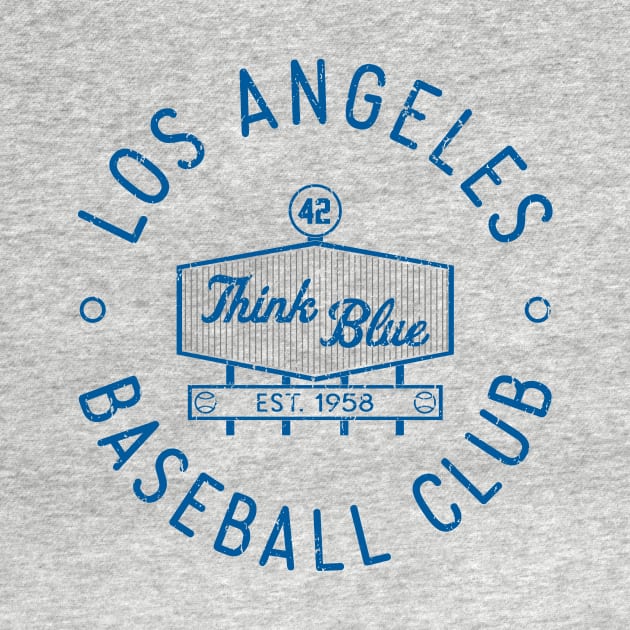 Retro LA Baseball Club Stadium Logo (Blue) by Double-Double Designs